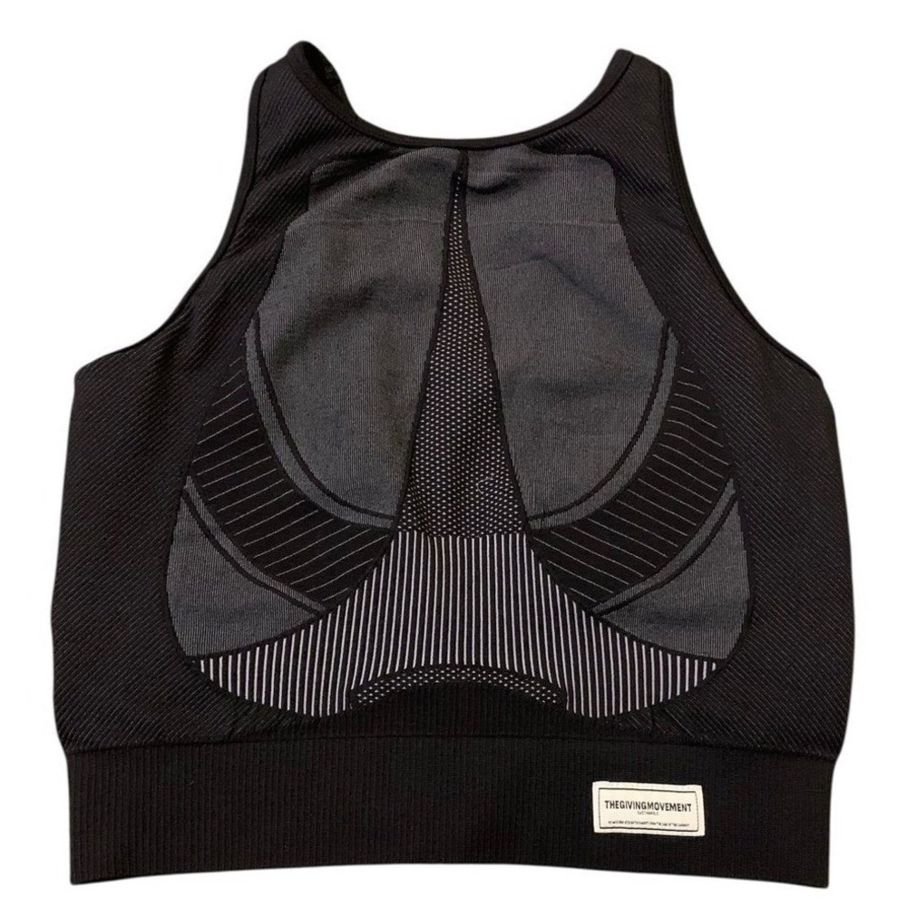 The‎ Giving Movement Sports Bra S Black Mesh Cross Back Activewear Gorpcore